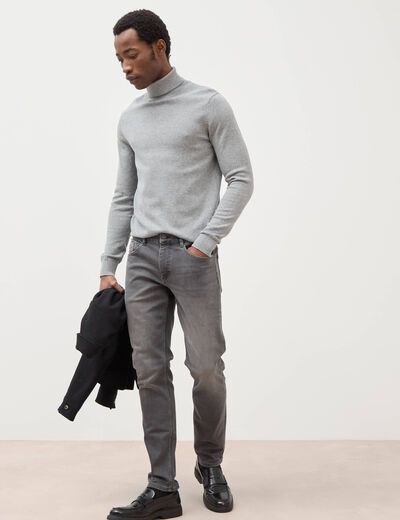 Jeans slim 5 poches longueur 32 denim gris homme