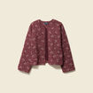 Gilet matelassé col rond rouge foncé femme