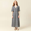 Robe longue trapèze bleu femme