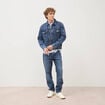 Jeans straight en coton longueur 32 denim stone homme