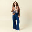 Blouson simili cuir marron femme