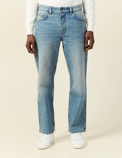Jeans relax 5 poches denim dirty homme