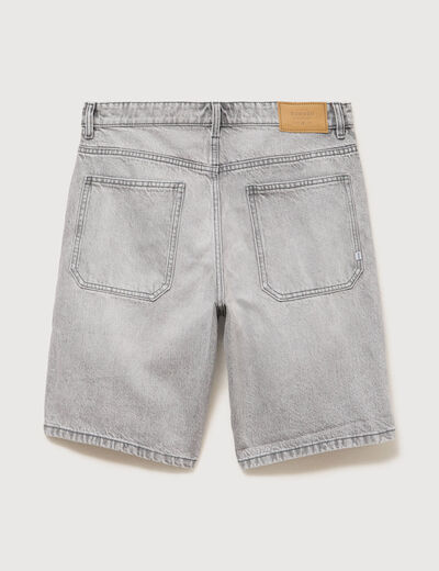 Bermuda en jean coton denim snow gris homme