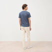 T-shirt cintr&eacute; col rond manches courtes bleu gris homme