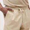 Bermuda droit &eacute;lastiqu&eacute; beige homme