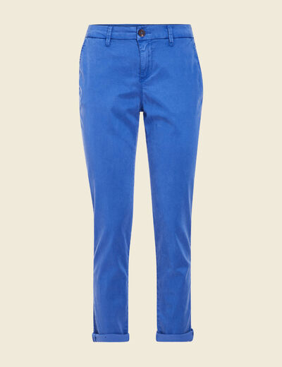 Pantalon chino Instinct bleu electrique femme