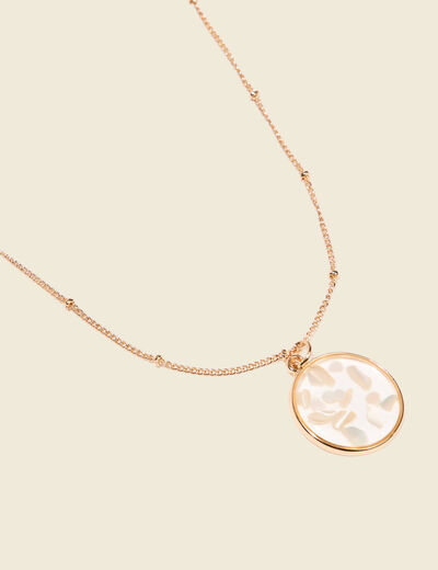 Collier pendentif résine couleur or femme