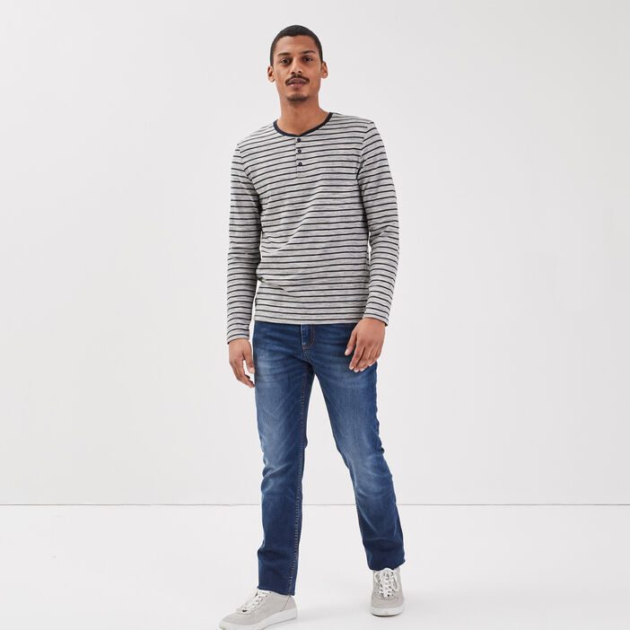 Jeans straight denim stone homme