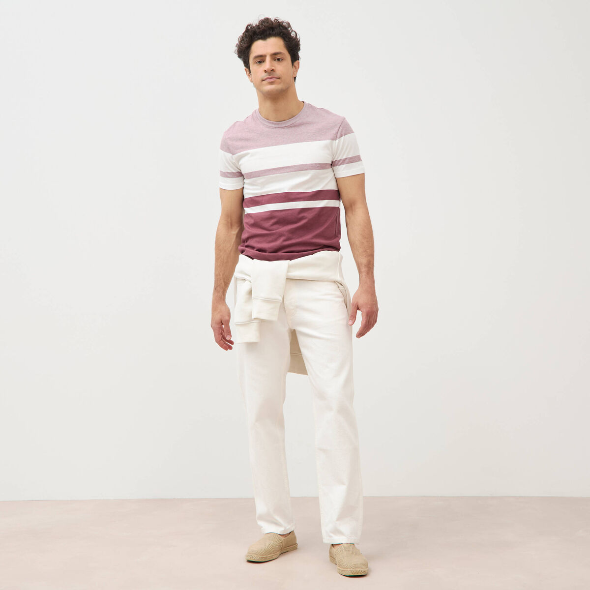 T-shirt manches courtes vieux rose homme