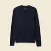 Pull droit manches longues bleu marine homme