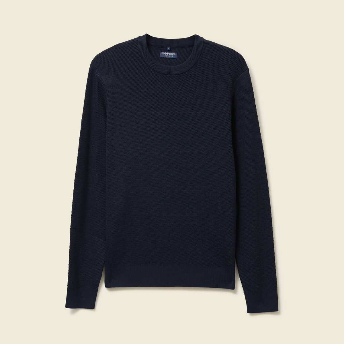Pull droit manches longues bleu marine homme