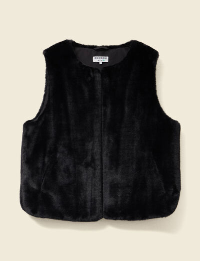 Gilet sans manches doublé noir femme