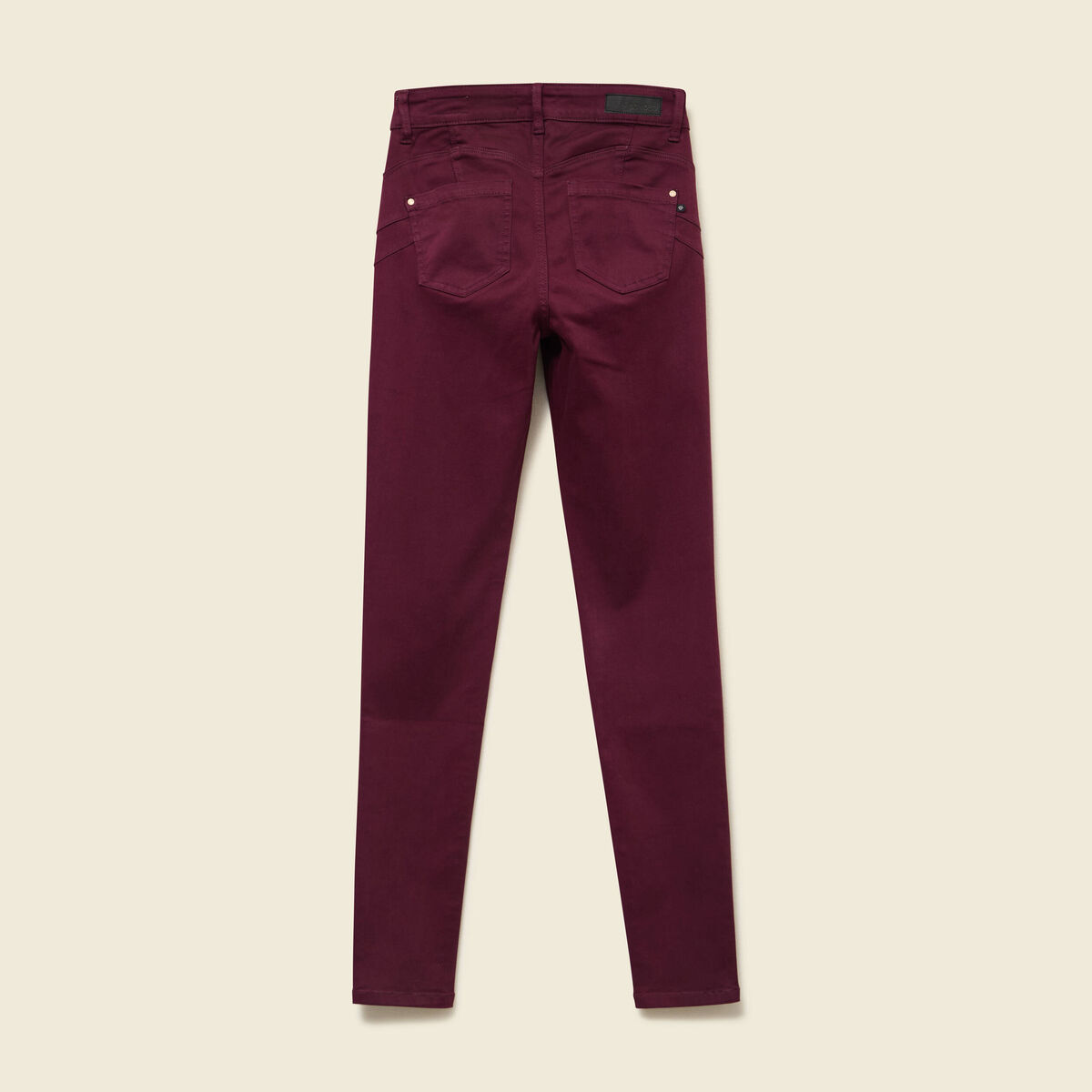 Pantalon skinny push-up taille standard prune femme