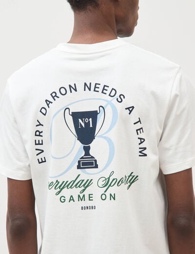 T-shirt en coton ecru homme