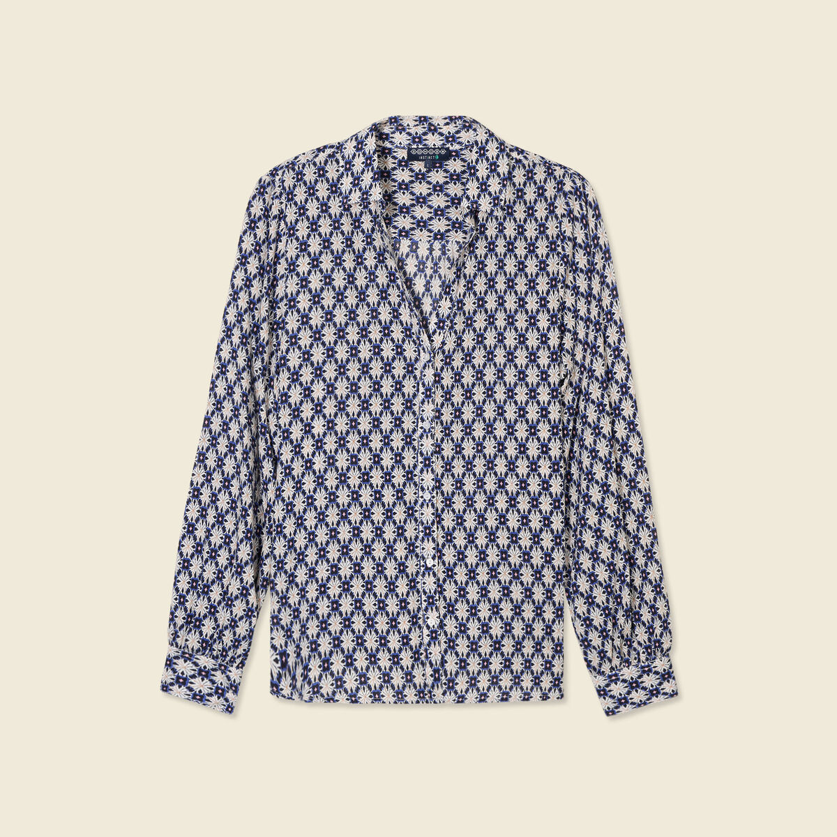 Blouse manches longues bleu femme