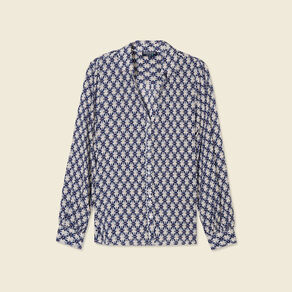 Blouse manches longues bleu femme
