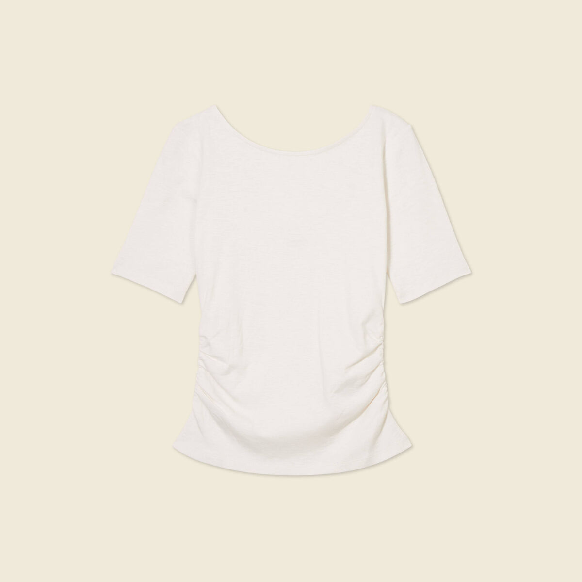 T-shirt manches courtes ecru femme