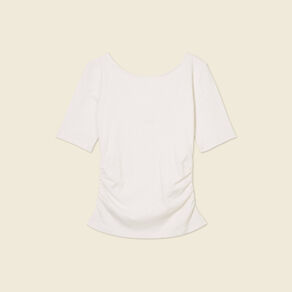 T-shirt manches courtes ecru femme