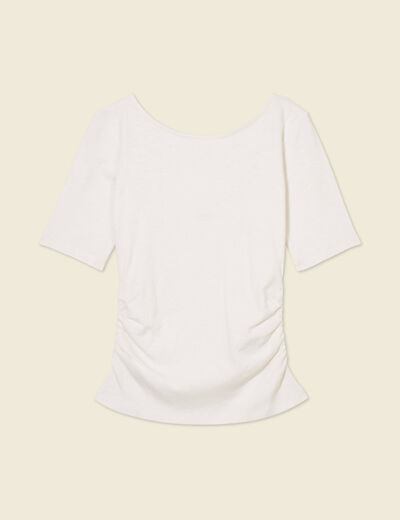 T-shirt manches courtes ecru femme