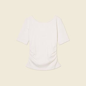 t shirt manches courtes ecru femme T-shirt manches courtes ecru femme
