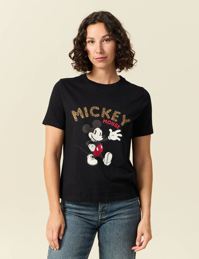 T-shirt en coton noir femme