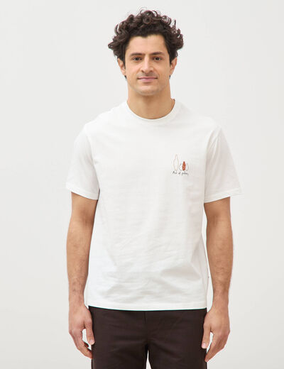 T-shirt en coton ecru homme