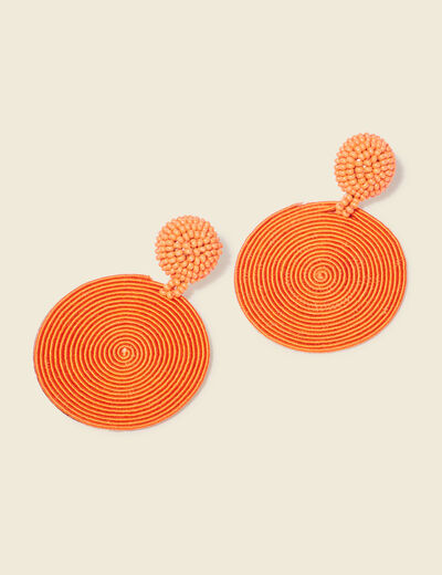 Boucles d'oreilles pendantes orange femme