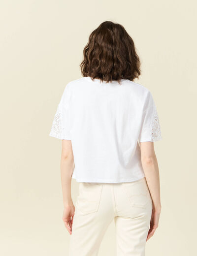 T-shirt manches courtes blanc femme