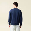 Sweat col rond manches longues en coton bleu marine homme