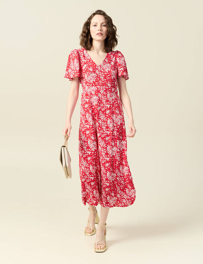 Robe longue éco-responsable rouge femme