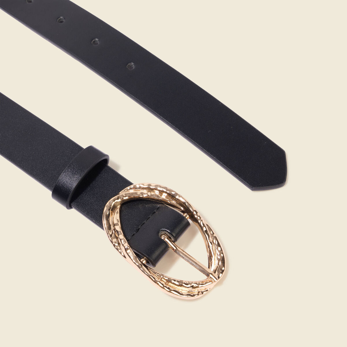 Ceinture fine noir femme
