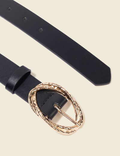 Ceinture fine noir femme