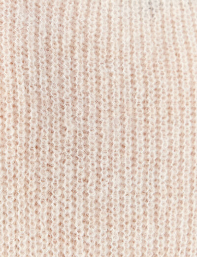Pull manches courtes creme femme