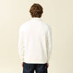 Sweat manches longues col zipp&eacute; en coton ecru homme