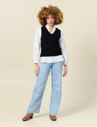 Blouse manches longues blanc femme