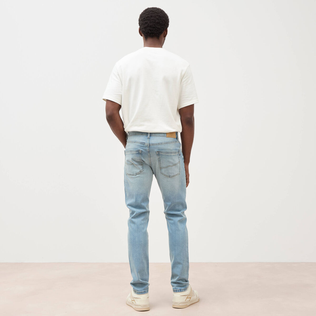 Jeans slim 5 poches longueur 32 denim used homme