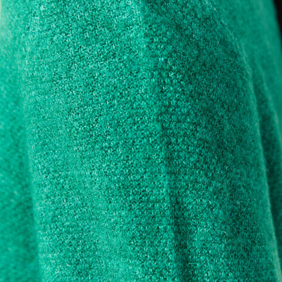 Pull col bateau manches longues vert femme