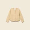 Doudoune droite courte manches longues beige femme