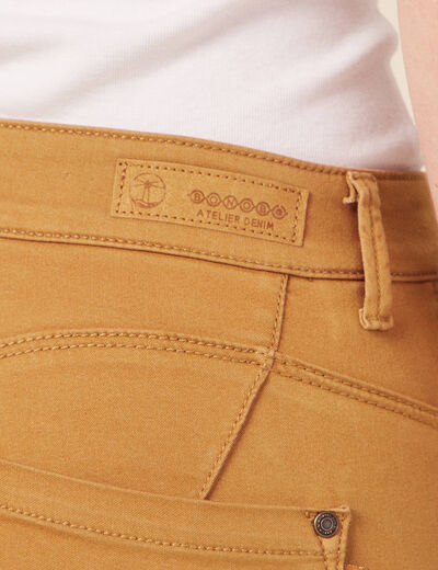Pantalon skinny push-up 7/8ème beige femme