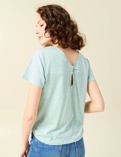 T-shirt manches courtes vert clair femme
