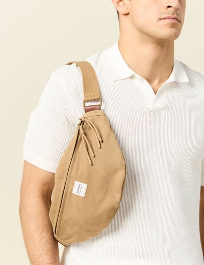 Sac banane beige homme