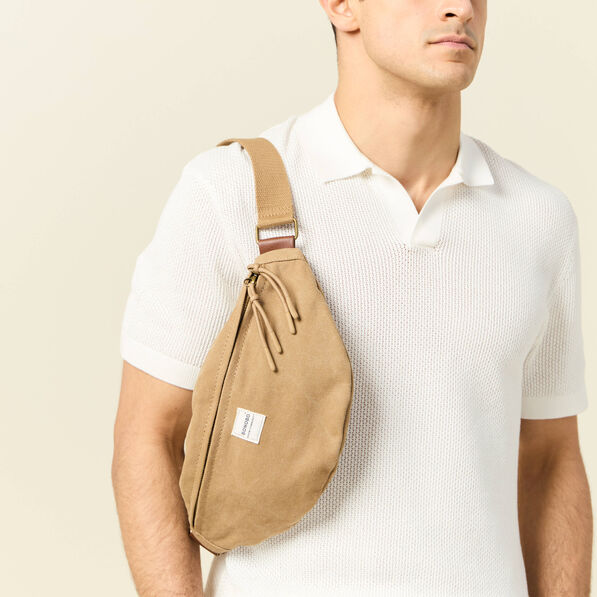 Sac banane beige homme