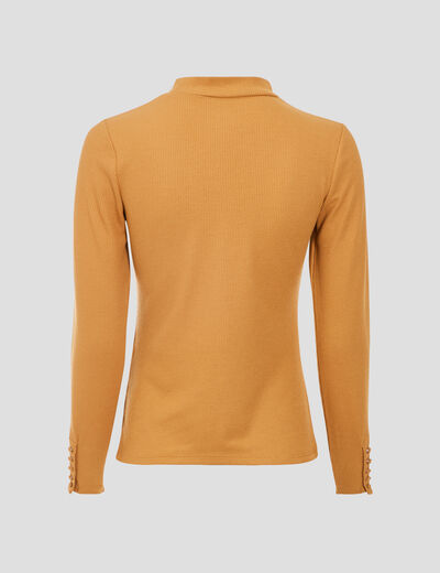 T-shirt manches longues marron femme