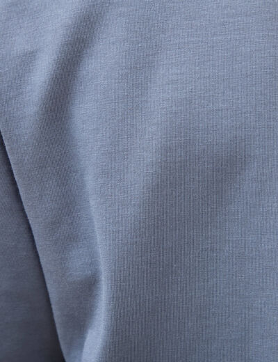 T-shirt en coton manches courtes bleu fonc&eacute; homme