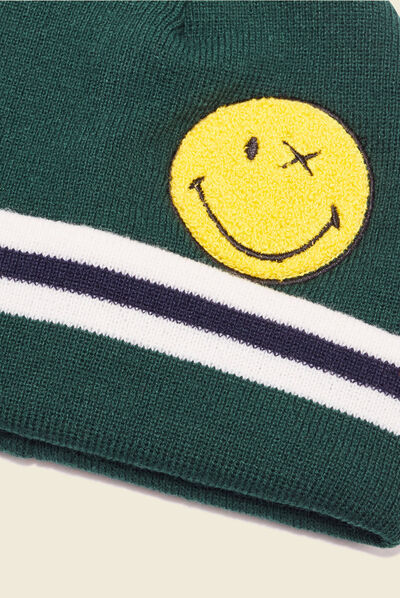 Bonnet SmileyWorld vert foncé homme