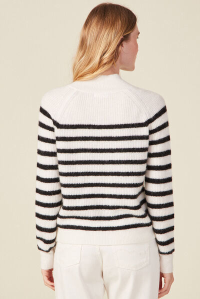 Pull manches longues ecru femme