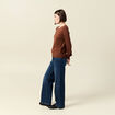 Pull manches longues marron foncé femme