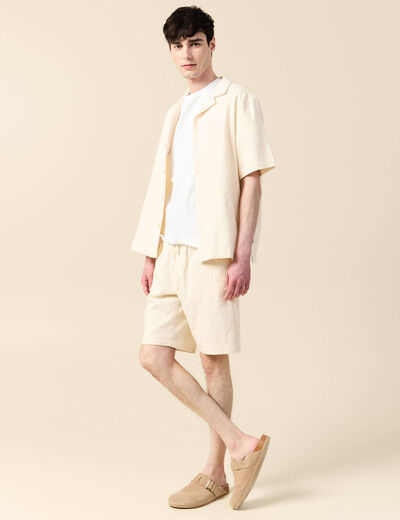 Bermuda droit à coulisse ecru homme