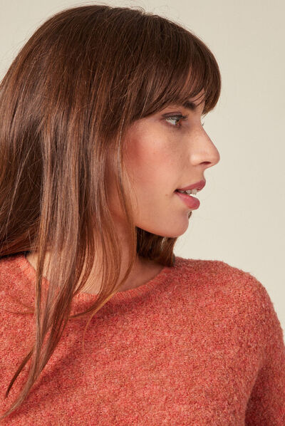 Pull éco-responsable orange foncé femme