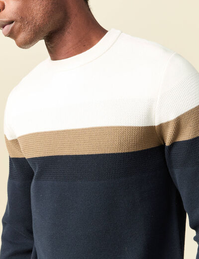 Pull manches longues ecru homme